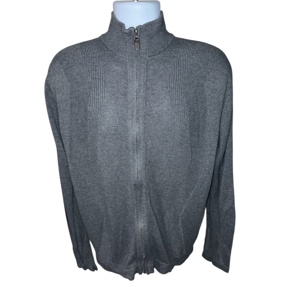 Men’s Perry Ellis Anniversary Collection Gray Zip Up Sweater - L